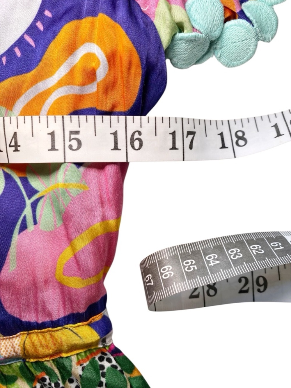 Celia B Vibrant Abstract Print Tiered
Button Down Maxi Dress - Scallop Trim - Picture 11 of 16